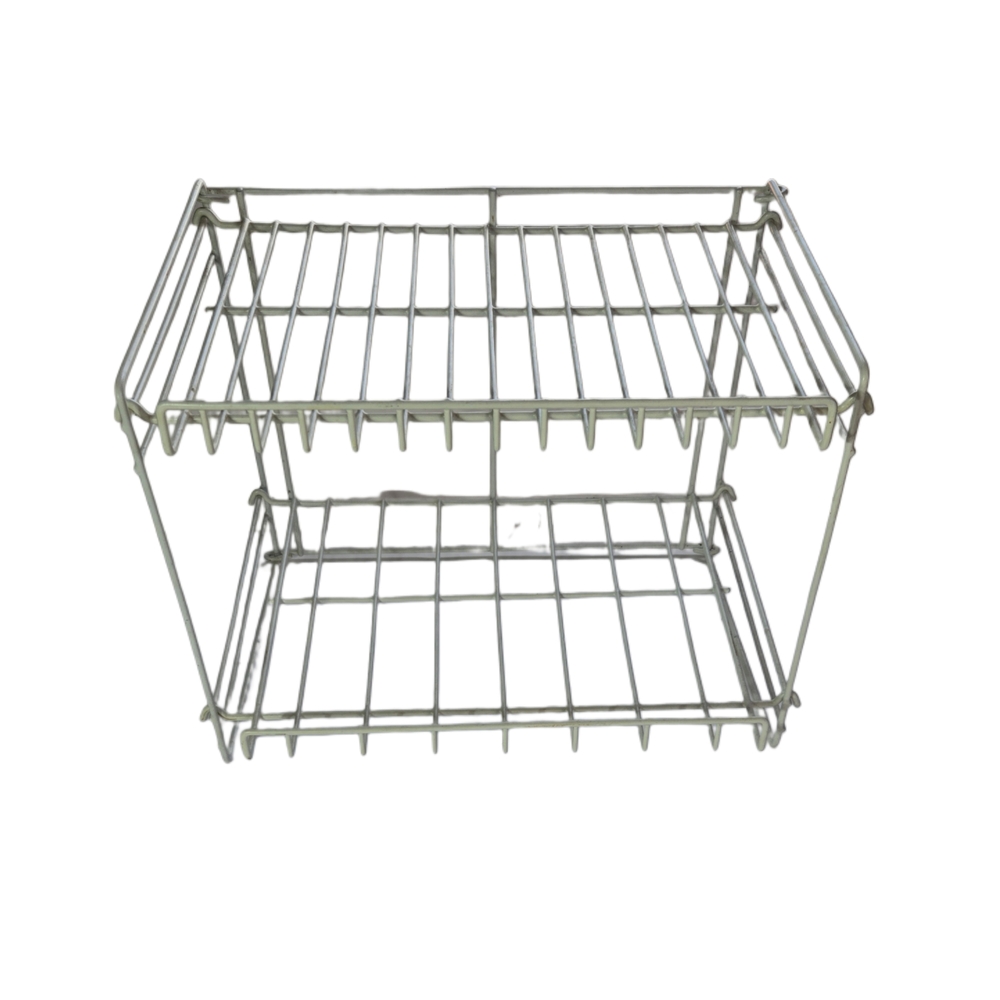Vintage White Metal Wire Storage Rack